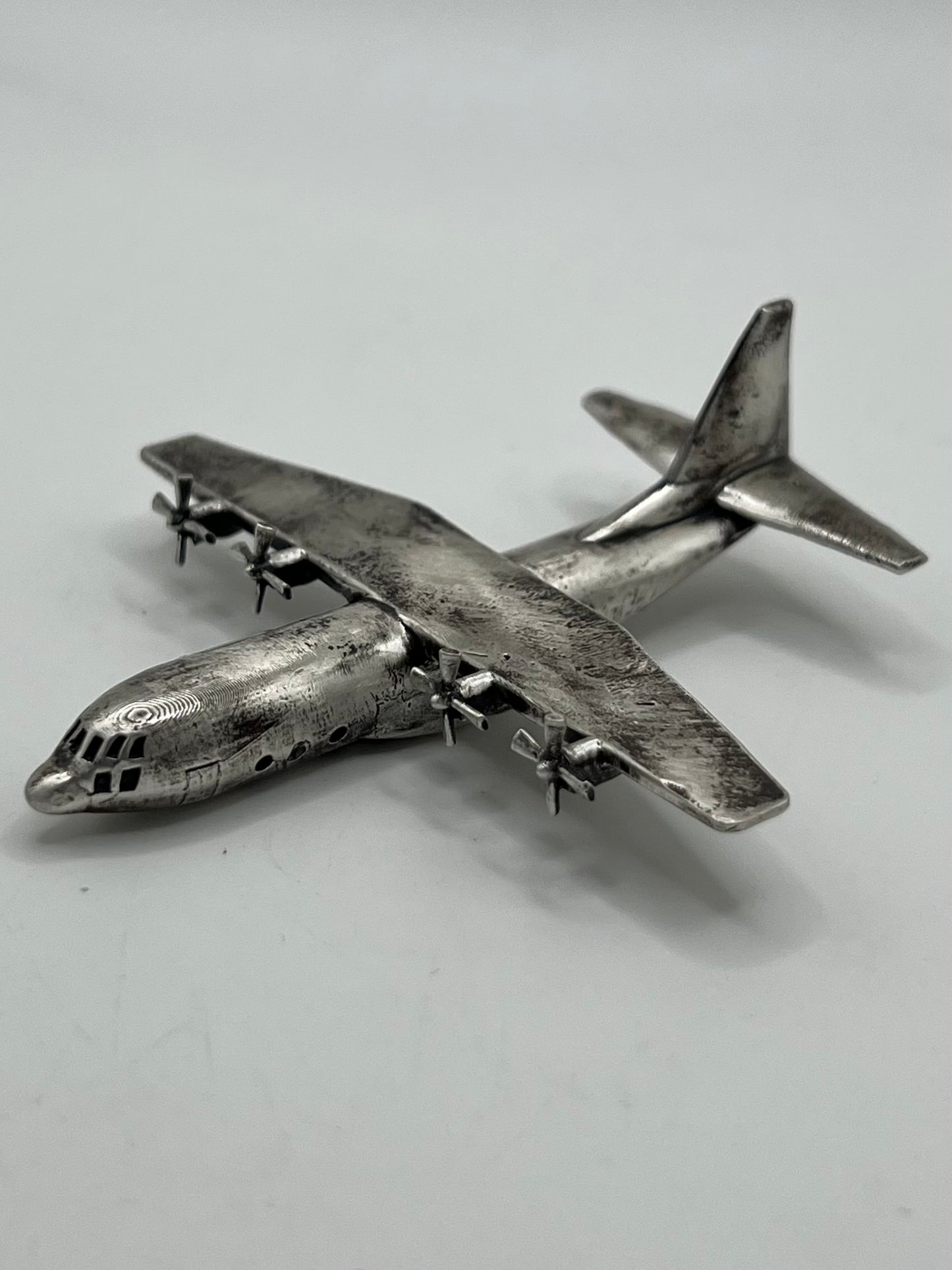 C-130 Hercules cast silver statue
