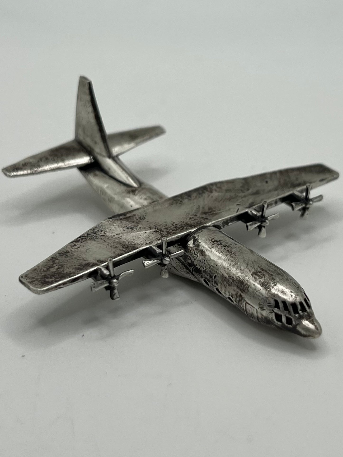 C-130 Hercules cast silver statue
