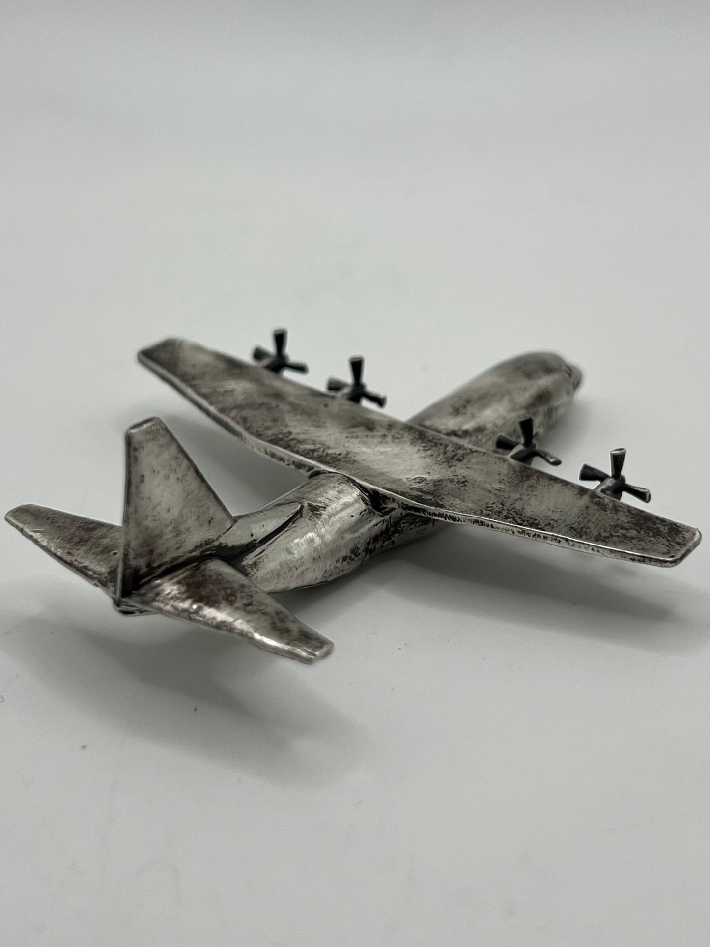 C-130 Hercules cast silver statue