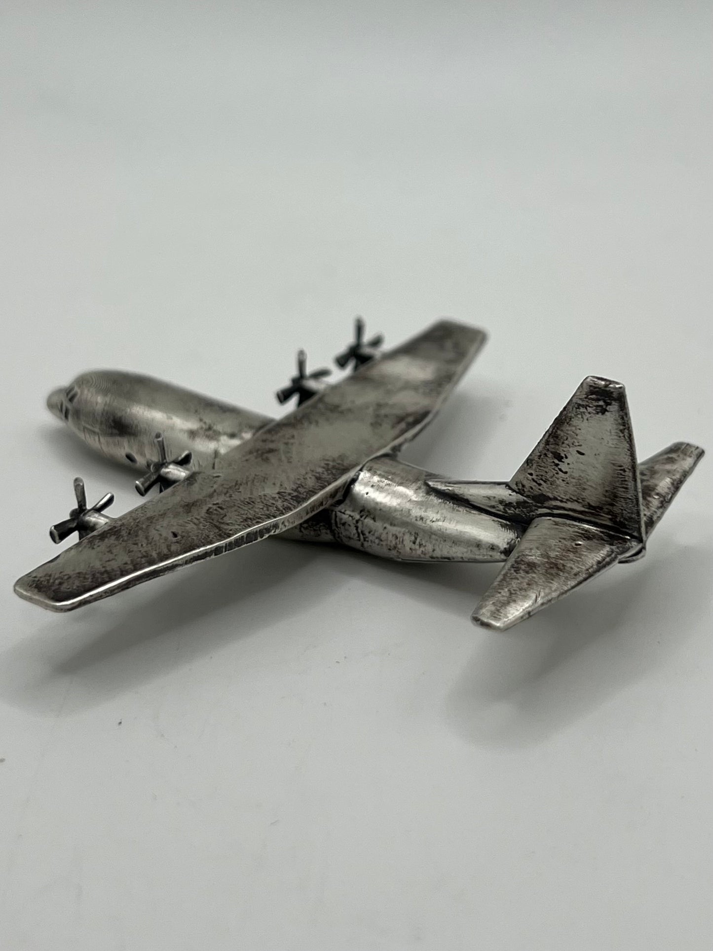 C-130 Hercules cast silver statue
