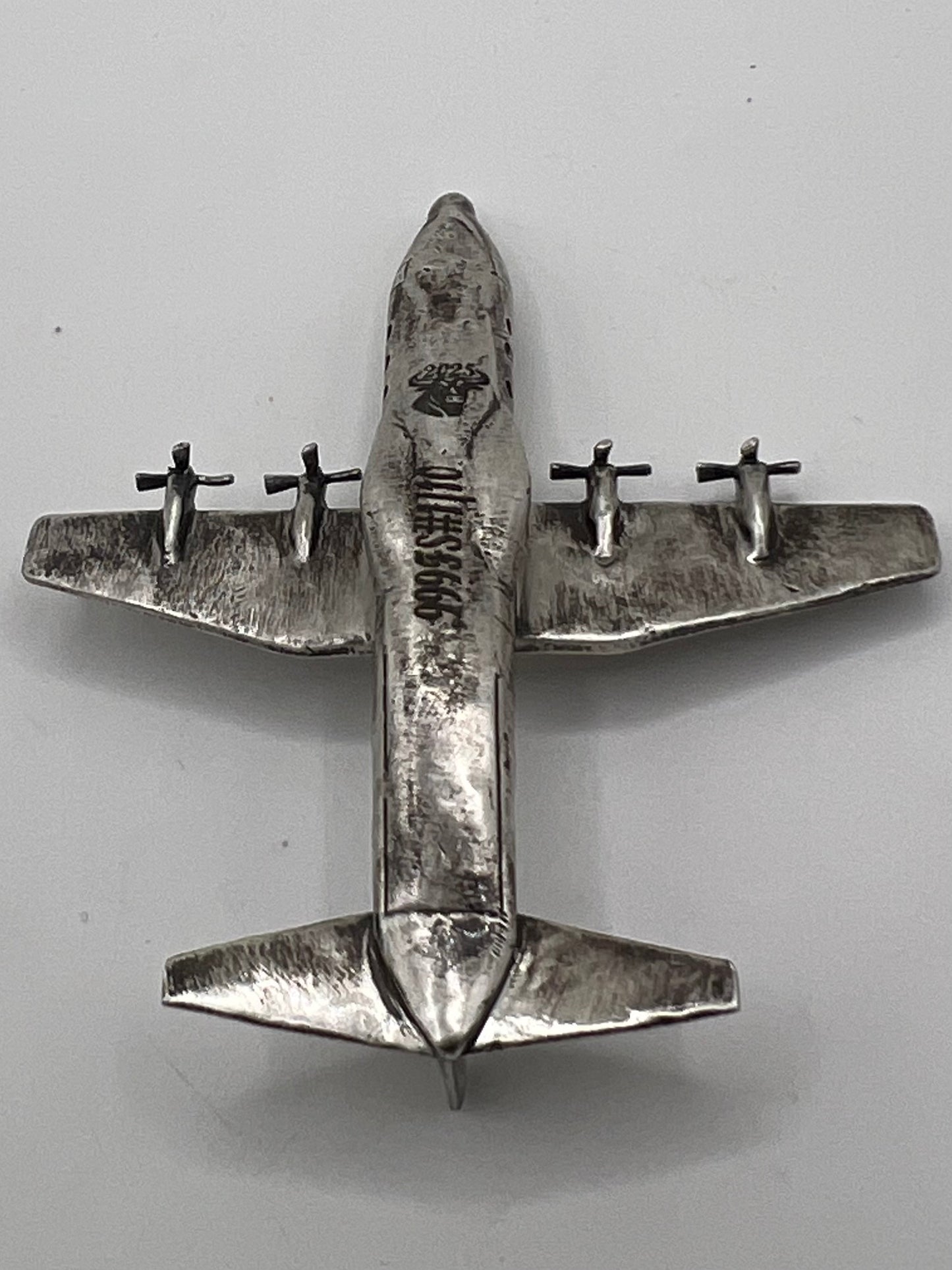 C-130 Hercules cast silver statue